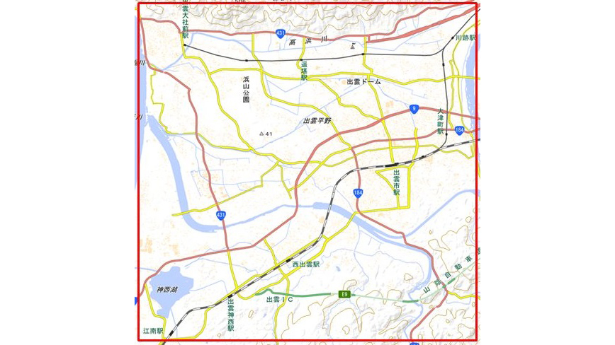 出雲比較（国土地理院地図）